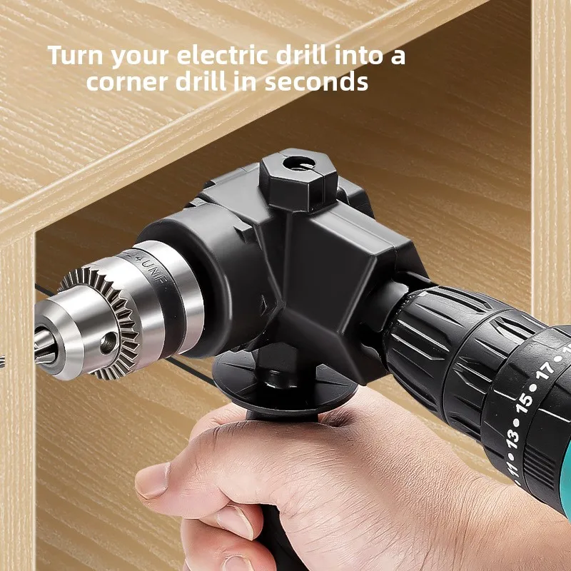 90‑Degree Multi‑Angle Corner Drill Adapter, Industrial Short‑Size Multi‑Function Chuck Right‑Angle Drive Accessory Power
