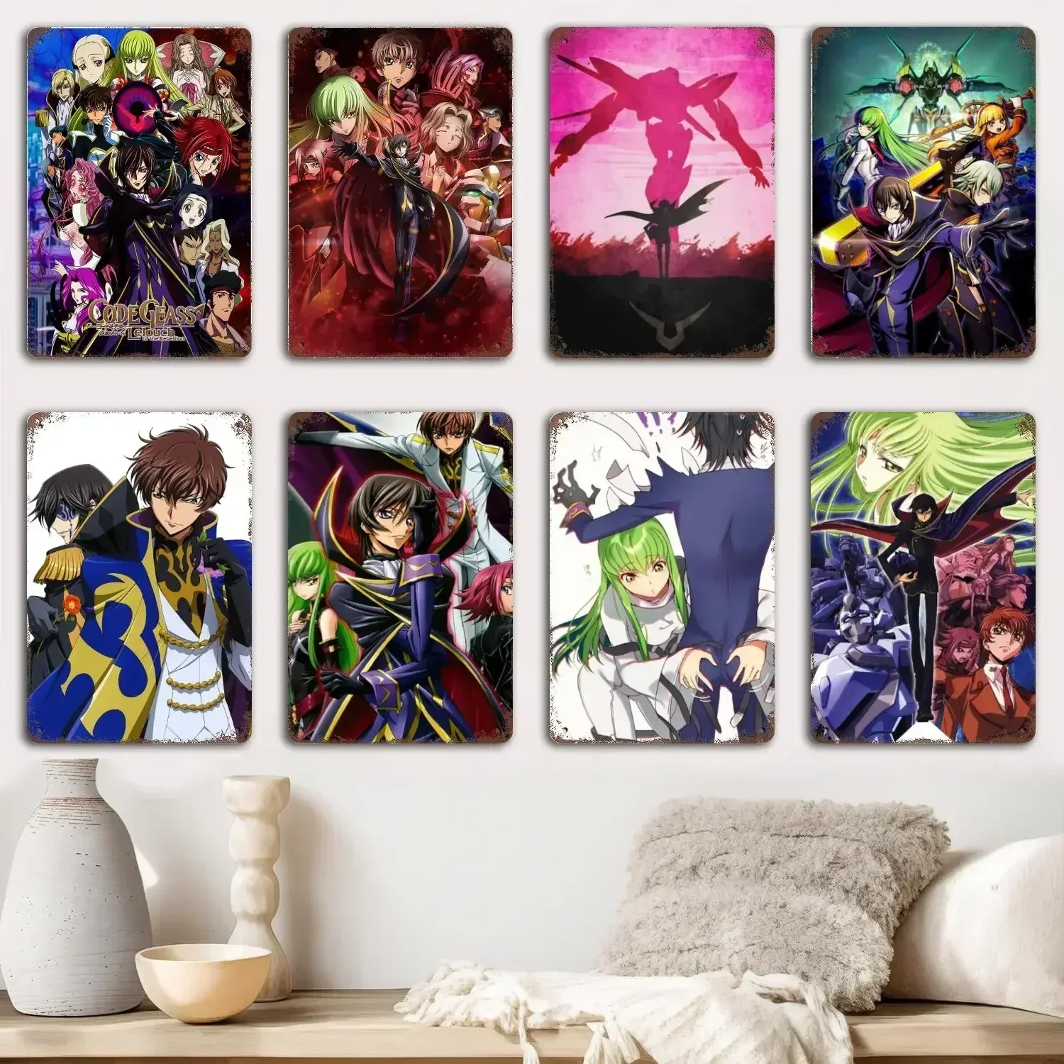 code geass poster Metal Signs wall decor Vintage Tin Signs Captain Metal Poster Decor for Bar Pub Club Wall Decoration