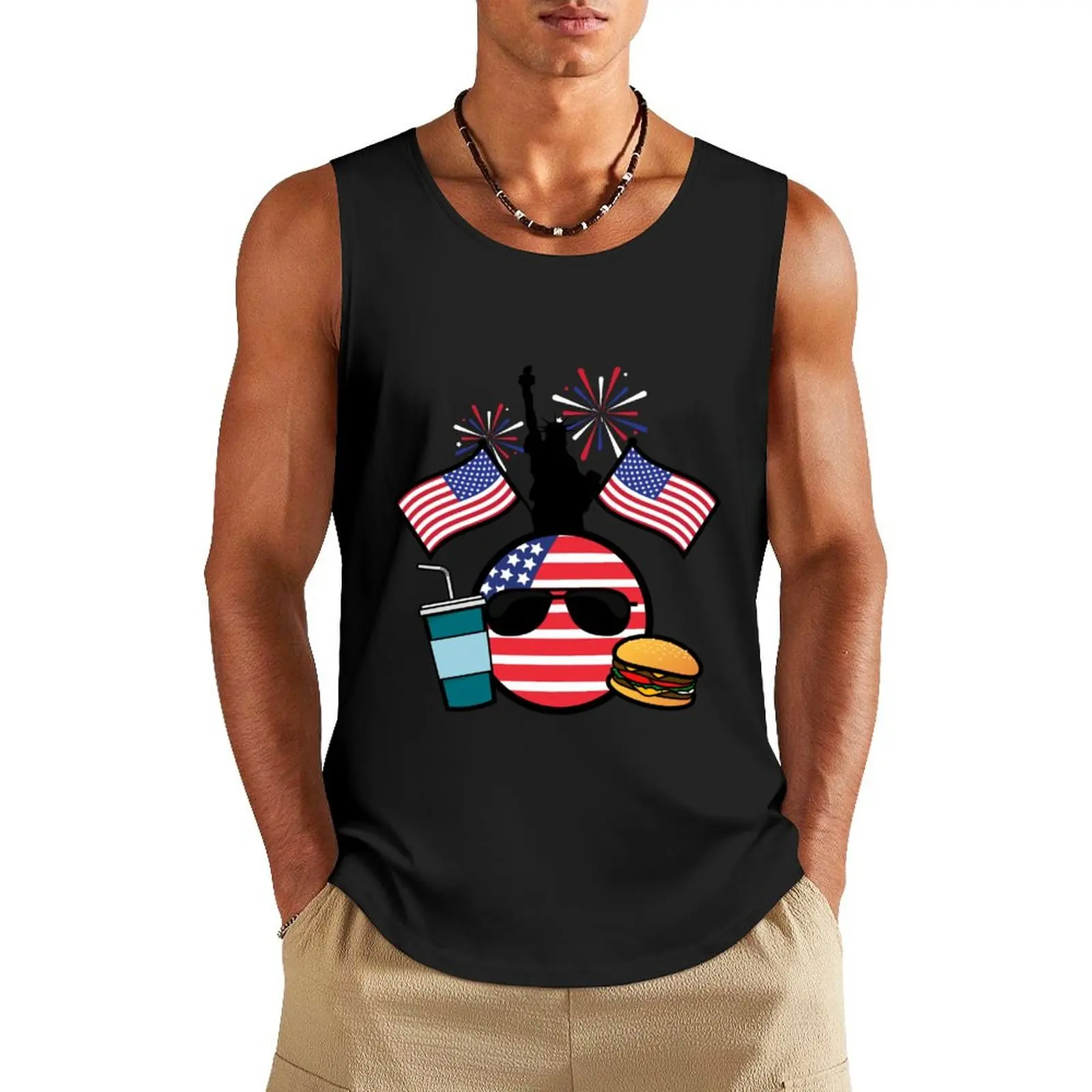 

MuricaBall Tank Top anime clothes gym Men's t-shirts summer clothes Gym wear