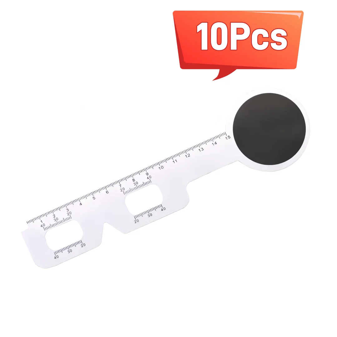 10-Pack PD Ruler with Adjustable Eye Shield Precision Optician Measuring Tool for Eyewear Fitting & DIY Vision Care