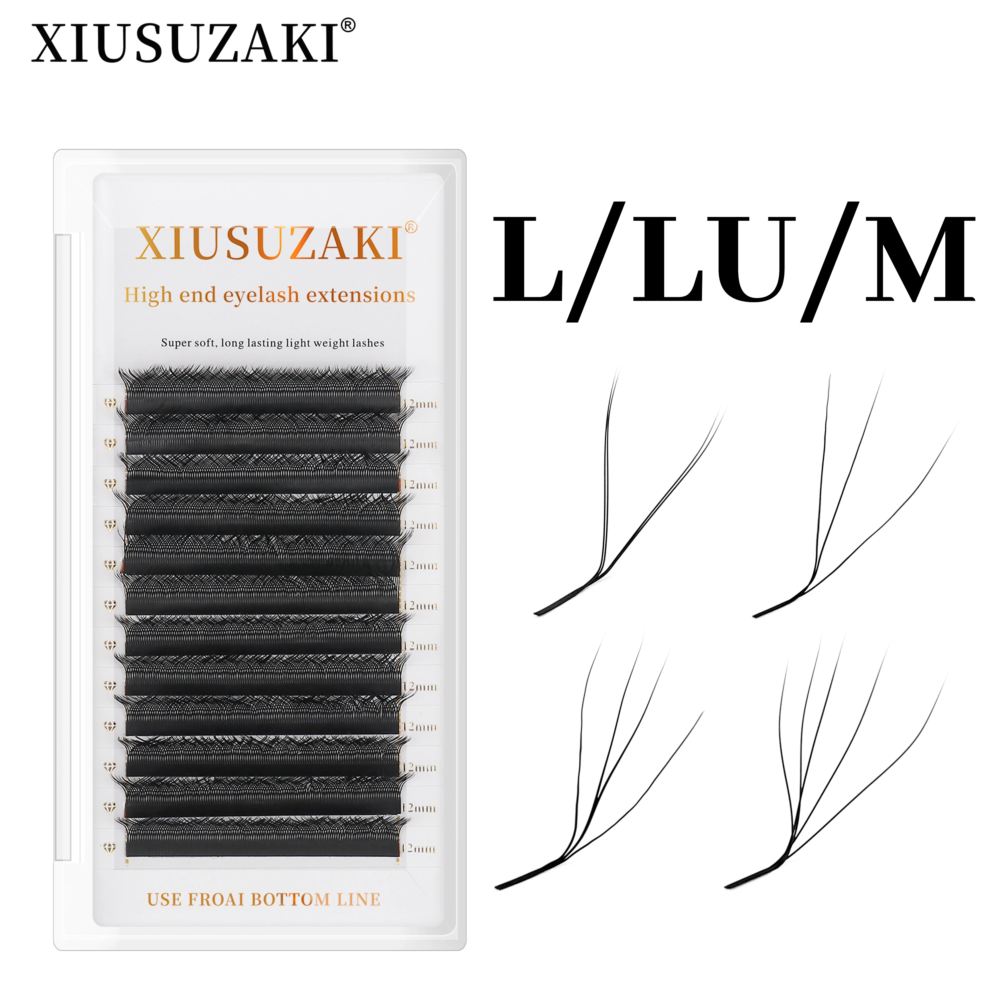 L/LU/M Curl YY 3D 4D 5D W Shape Eyelashes Extension Hand Woven Soft Light Natural Lashes Premade Fans Volume Eyelashes