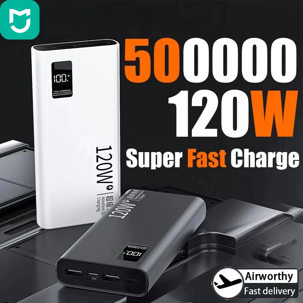 MIJIA 50000mAh Power Bank – 120W Fast Charging, High Capacity Portable Charger | for  iPhone, Samsung, Huawei & More