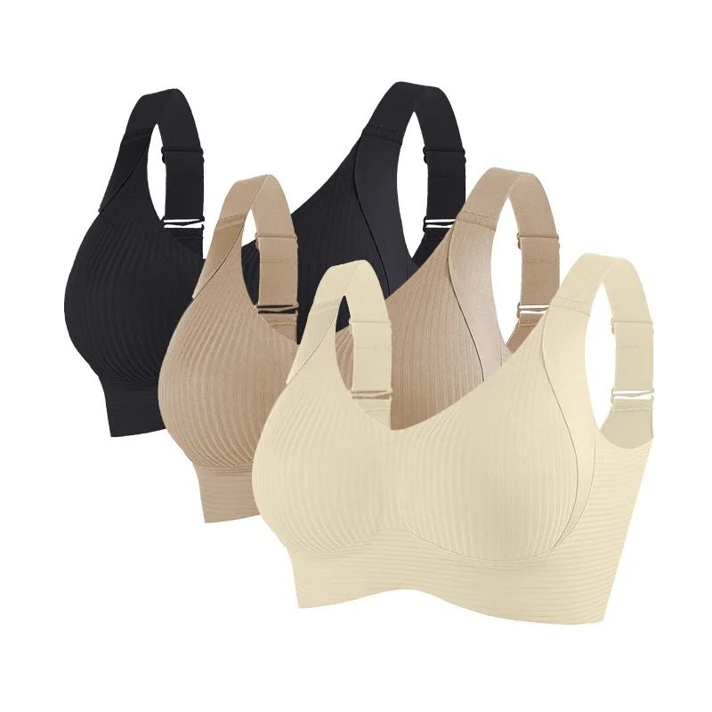 3Pcs Women's Push-Up Bra Non-Wire Lift Bra Set