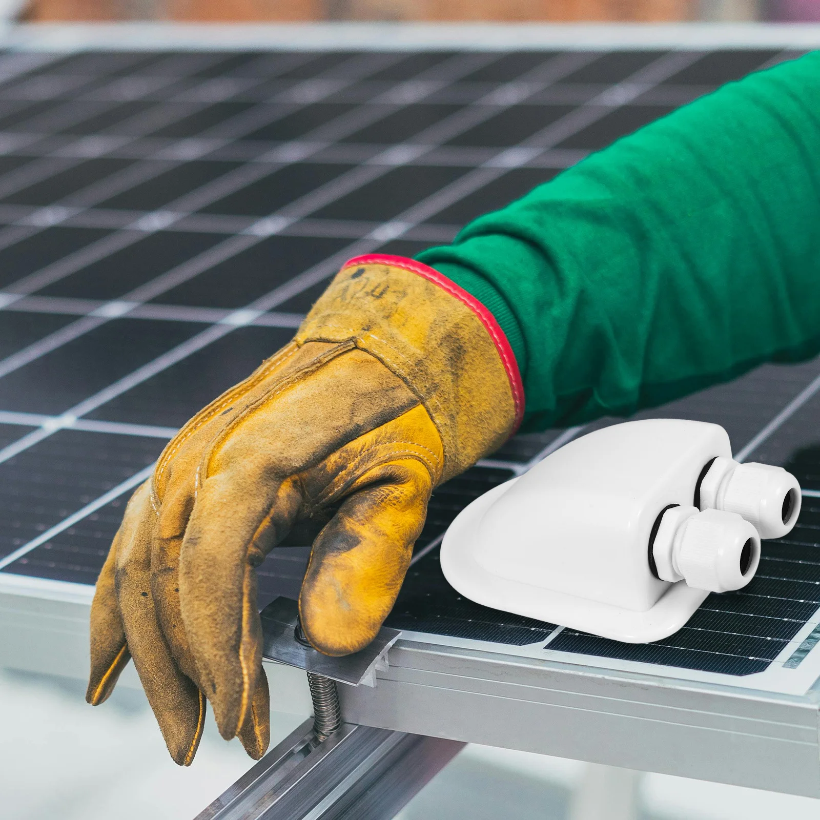 

Solar Cable Entry Gland Dual Holes ABS Gland Box Rv Yacht Panels Good Energy Transmission Easy Installation