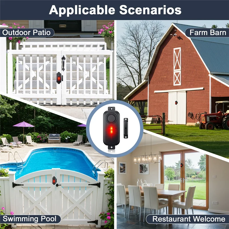 

Защита от охранной сигнализации с беспроводным магнитным датчиком для дверей и окон, водонепроницаемая наружная домашняя безопасность