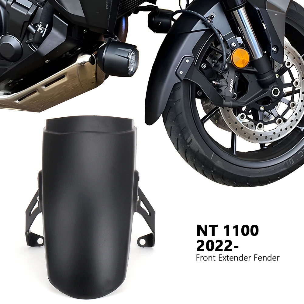 

Motorcycle New Front Extender Mudguard Fender Plastic Black Accessories For HONDA NT1100 NT 1100 2022 2023 2024