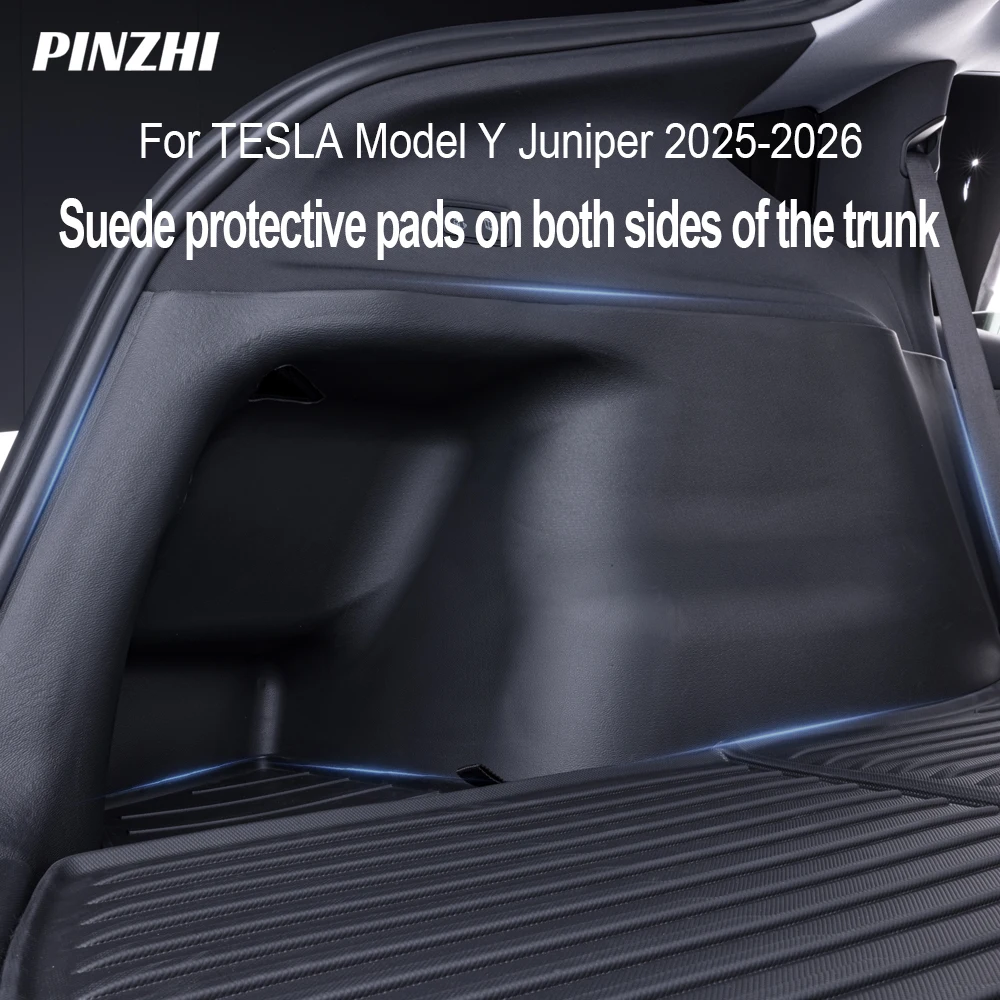 Panele ochronne boczne bagażnika TPE+Zamsz do Tesla Model Y Juniper 2025-2026, odporne na zarysowania i…