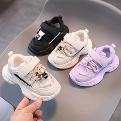 Kids Shoes for Boys Girls Sports Shoes New 2024 Cartoon Bear Children Shoes Leisure Soft Kids Sneakers Non-slip Cute Baby Shoes