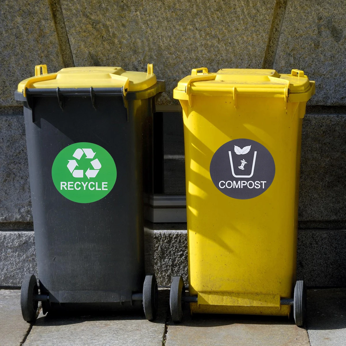 12PCS Sticker Adhesive Trash Can Label Adhesive Vinyl Label for Smooth Surface Garbage Sign Decal Trash Cans Signs Home Use