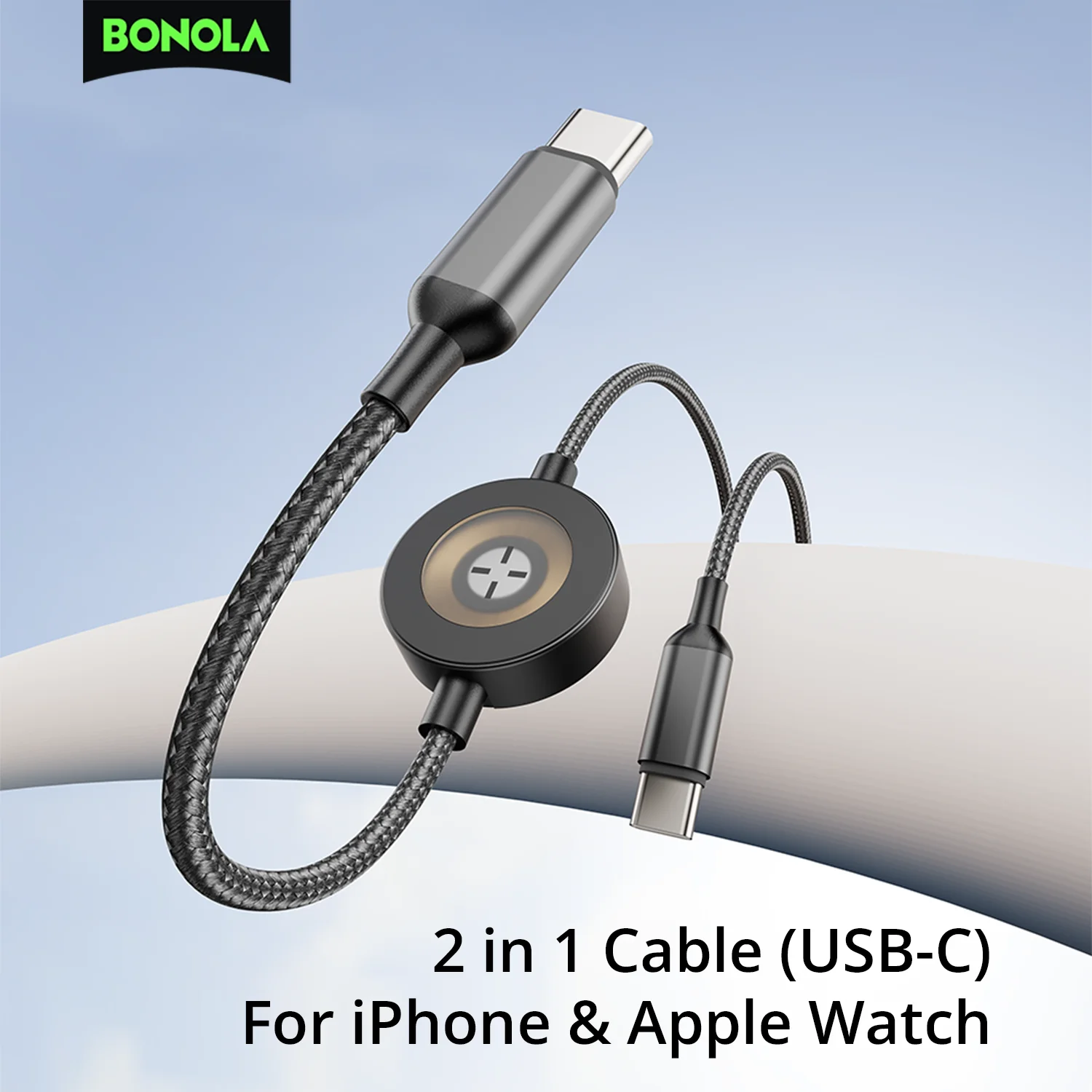 

Bonola 2 in 1 Watch Wireless Charger for Apple Watch Ultra/9/8/7 60w Fast Charging Type C to C Cable for iPhone 16/15 Pro Max