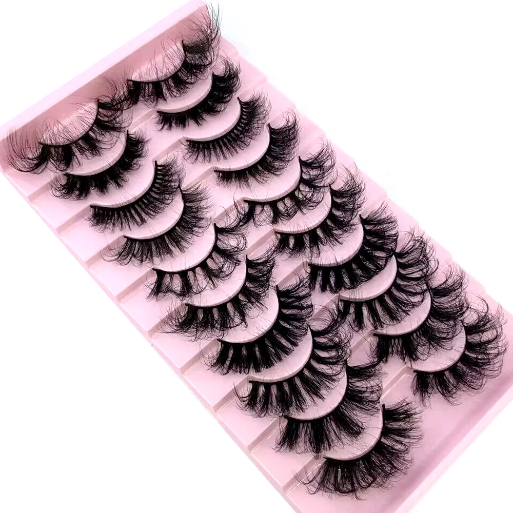 푹신한 드라마틱한 혼합 인조 밍크 인조 속눈썹 20mm 길이 D 컬 속눈썹 뷰티