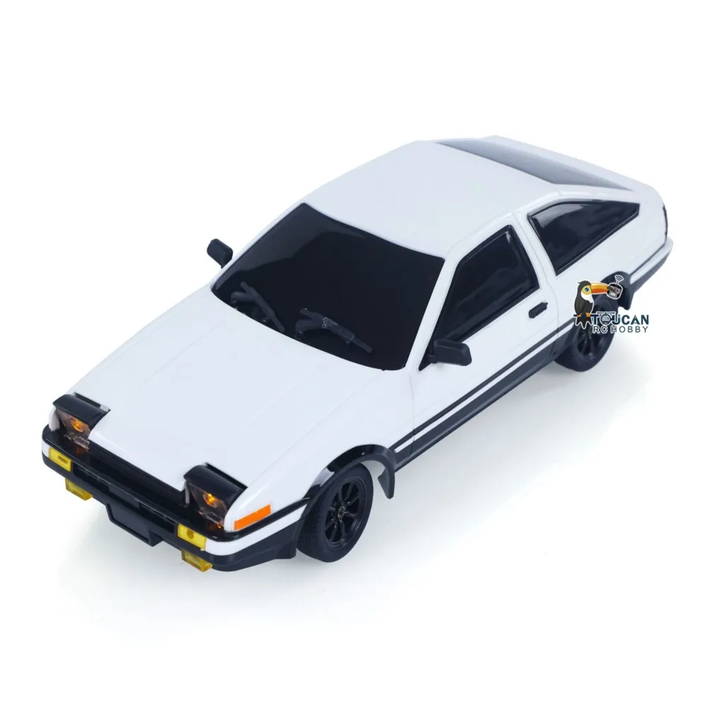 Venda nos eua 1/18 ldrc 2.4g carro de deriva de controle remoto ae86 modelo rwd veículos de corrida alta velocidade 10 km/h flip luz bateria carga usb