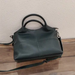 Natural Cow Leather Women's Casual Tote Bag Soft Genuine Leather Ladies' Crossbody High Quality Shoulder Handbag Large Capacity