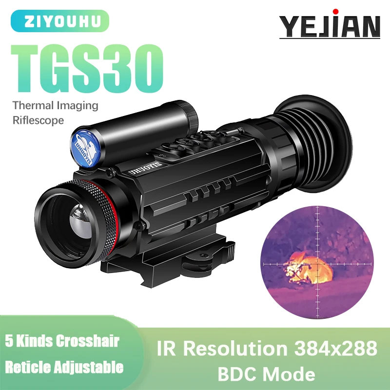 TGS-30 Thermal Imaging Monocular Riflescope for Hunting BDC Reticle Aim Sight Hotspot Tracking Thermal Scope Infrared IR 384x288