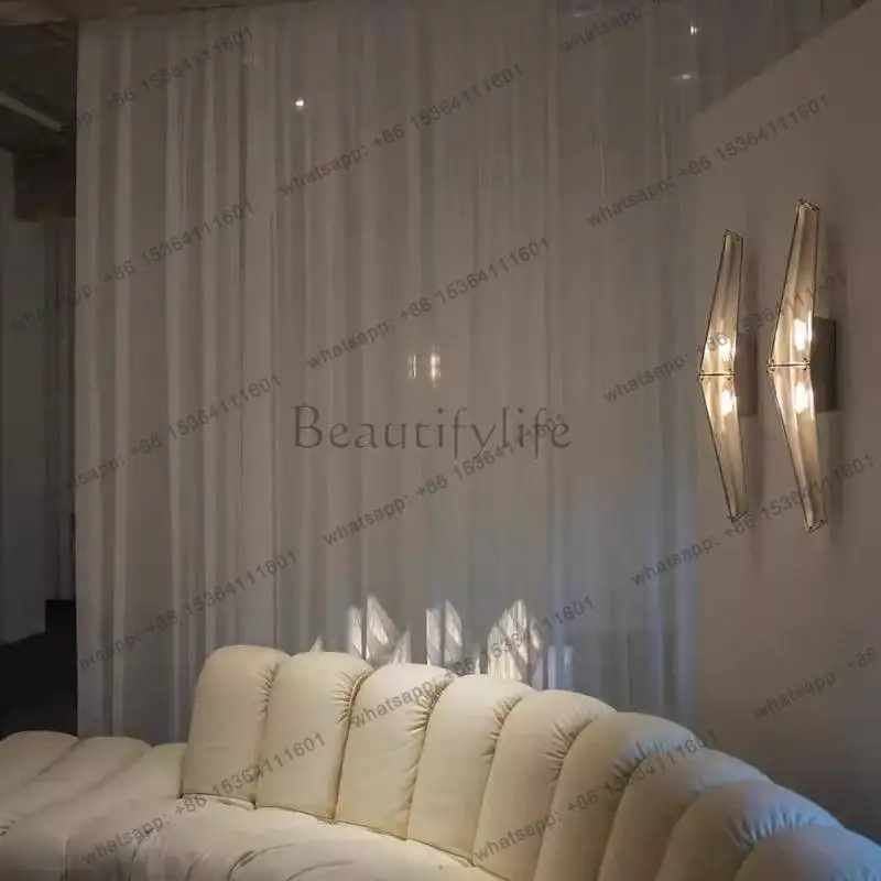 Italian minimalist decoration modern simple long light luxury gold strip luminous object