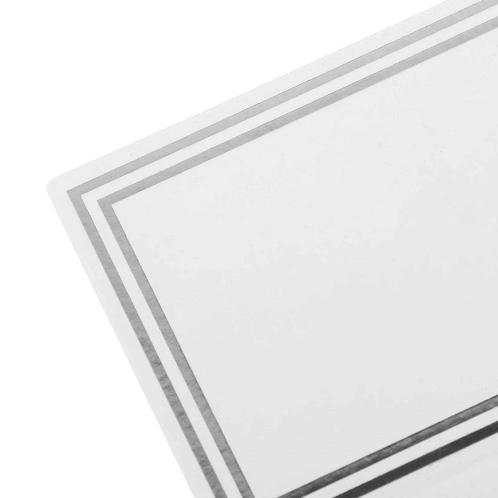 

50 Pcs Double-frame Silver-silver Desk Card Blank Cards Placecards for Table Wedding Name Seating Number