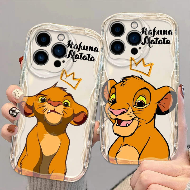 Disney Lion King Cute Simba For Apple iPhone 15 14 13 12 11 XS XR X Pro Max Plus Wave Oil Back Phone Case