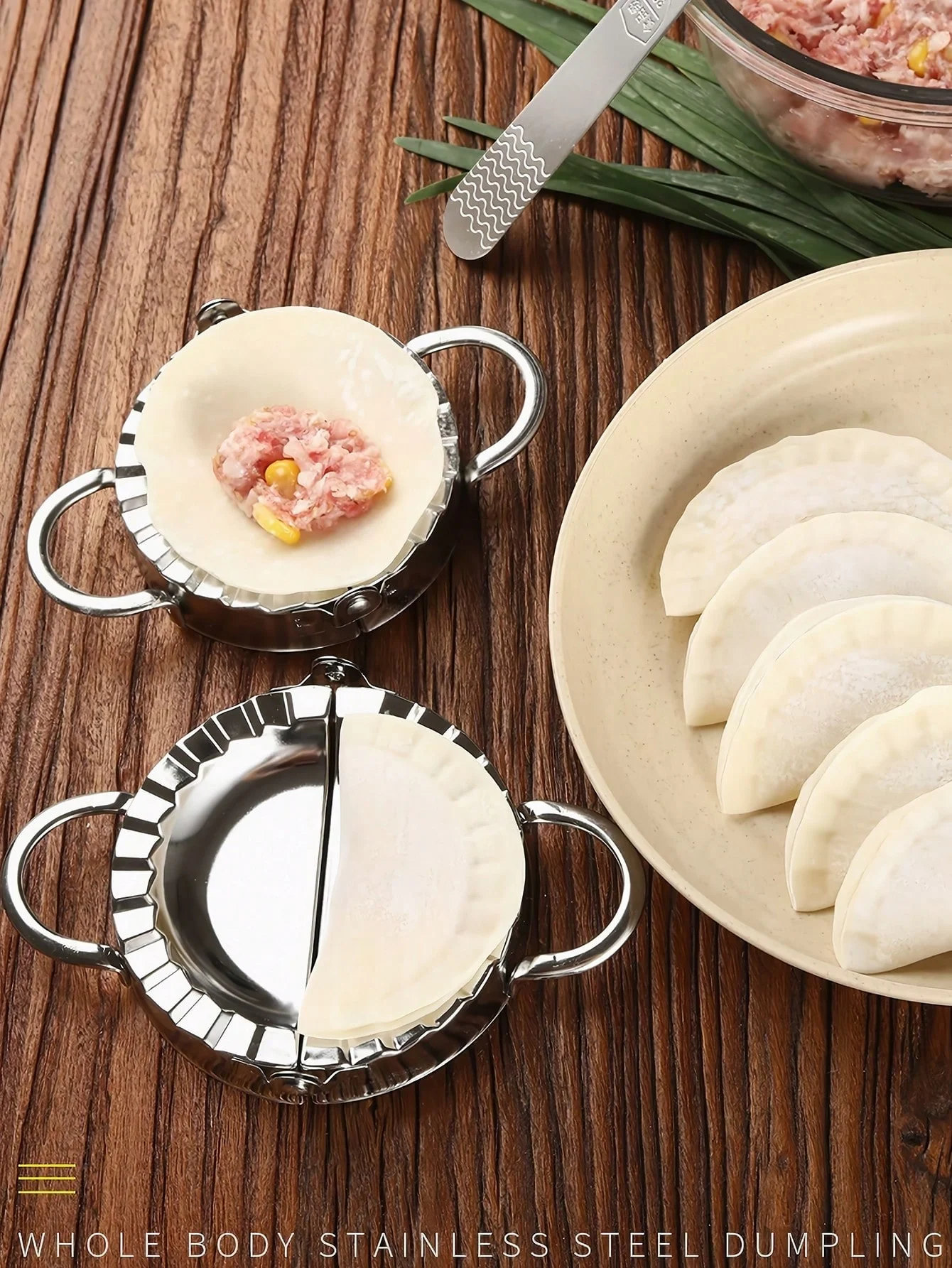 Máquina para hacer dumplings de acero inoxidable, máquina para hacer dumplings, raviolis, Wonton, prensa, dispositivo para hacer dumplings