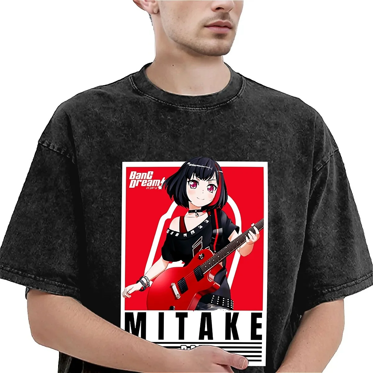 Men Women's T-Shirt Mitake Ran Afterglow Washed T Shirts Trendy Cool Bang Dream Beach Tees Y2K Pattern Simple Clothes Plus Size