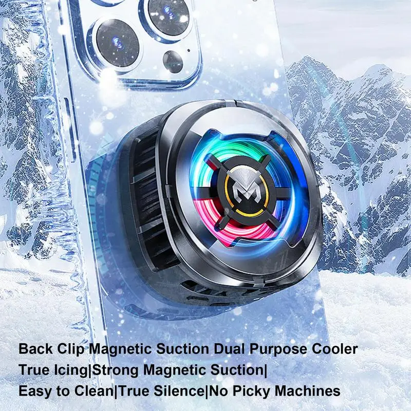 Cellphone Radiator 3 Speeds Smartphone Cooling Fan Phone Semiconductor Radiator Portable Phone Cooler For Live Streaming Outdoor