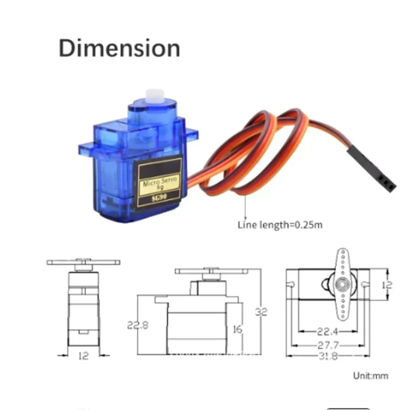 

SG90 Micro Servo Motor 2/4pcs 180/360 Degree Mount Kit Without Metal Gear for Pro RC Car/Airplane Toy Arduino Uno DIY