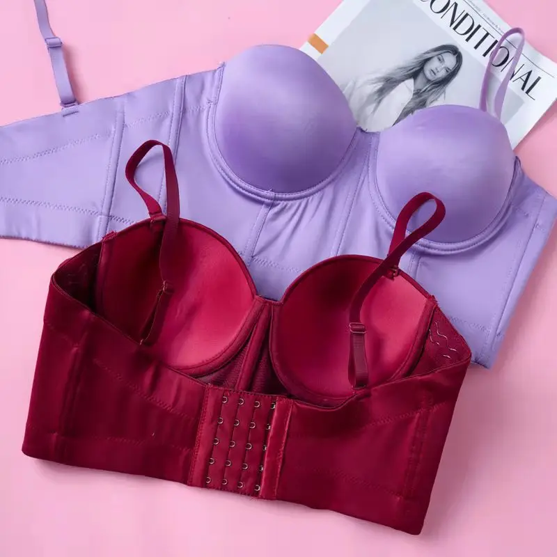 سترة بحمالات جديدة لعام 2025 مع وسادة صدر مع حلقة فولاذية داخل الصدر ملفوفة على شكل أنبوب علوي ملابس داخلية بكتف كلمة واحدة ملابس داخلية #3