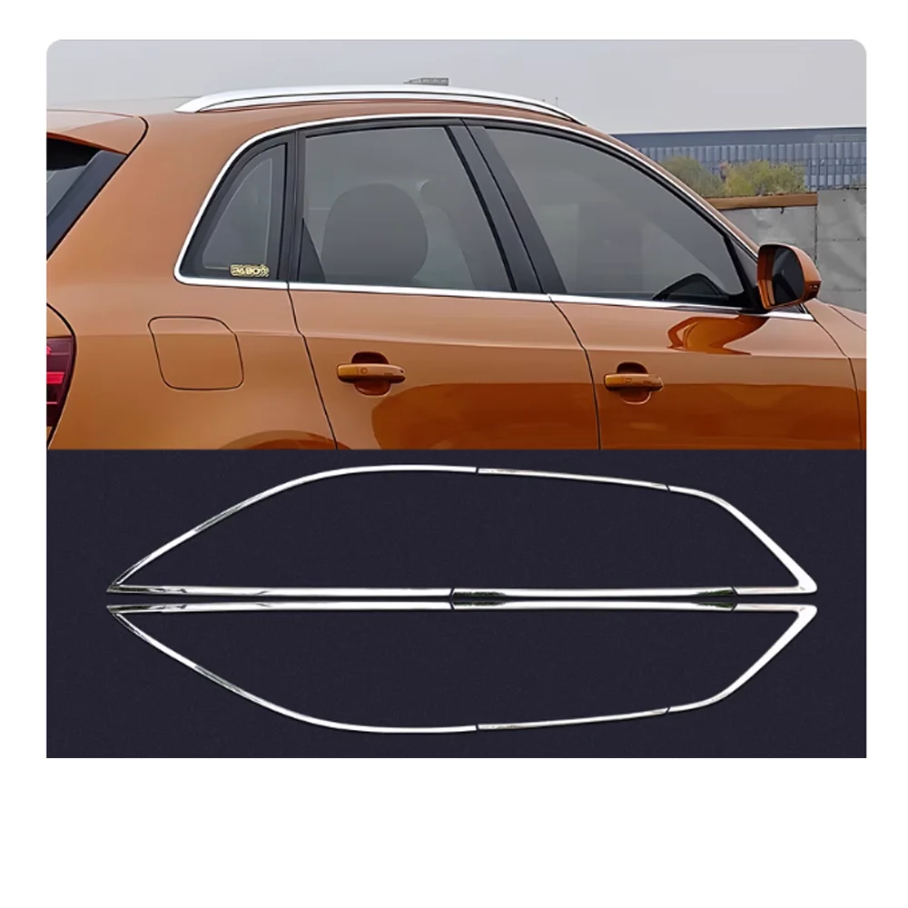 

Для Audi Q3 S-Line 8U RS 2011 ~ 2018, серебристый, черный, из нержавеющей стали, дверная оконная рама, накладка на порог, наклейка, часть аксессуаров