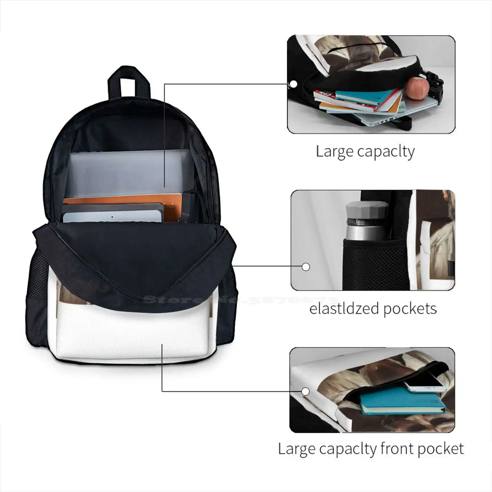 Ai Rick Grimes Rizz Face Hot Sale Schoolbag Backpack Fashion Bags Rick Grimes Dead Walking Zombies Walkers Tv image 4