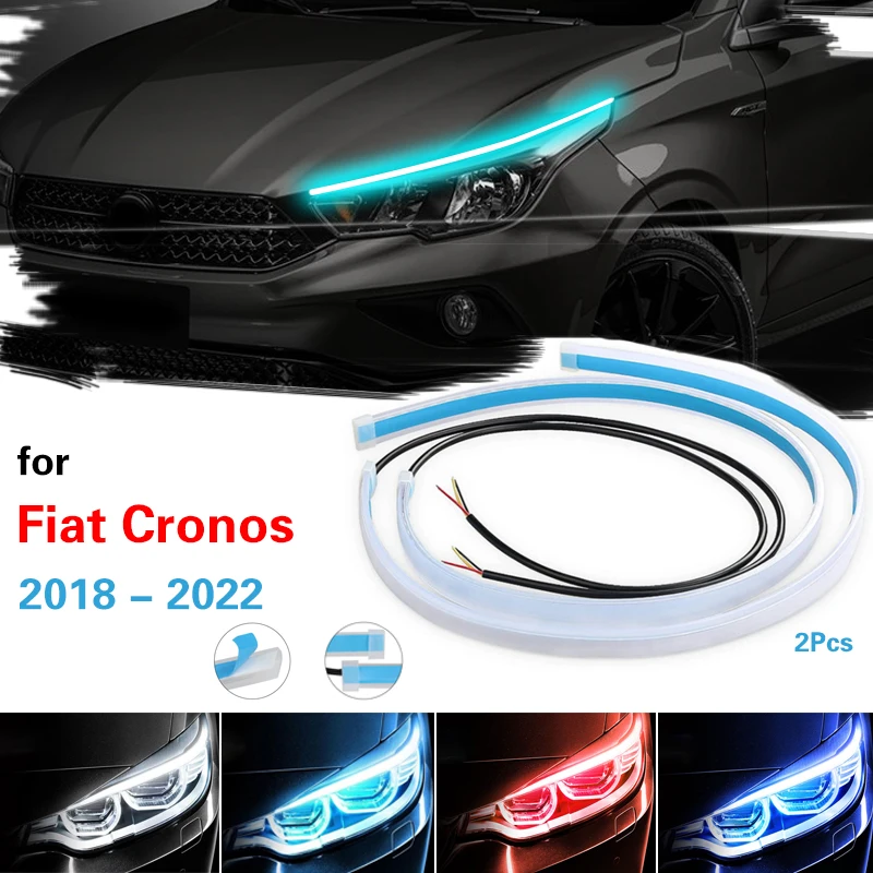 

Car Flexible LED Daytime Running Lights Auto Headlights Flexible Waterproof LED Strip Turn Signal Lamp For Fiat Cronos 2018-2022