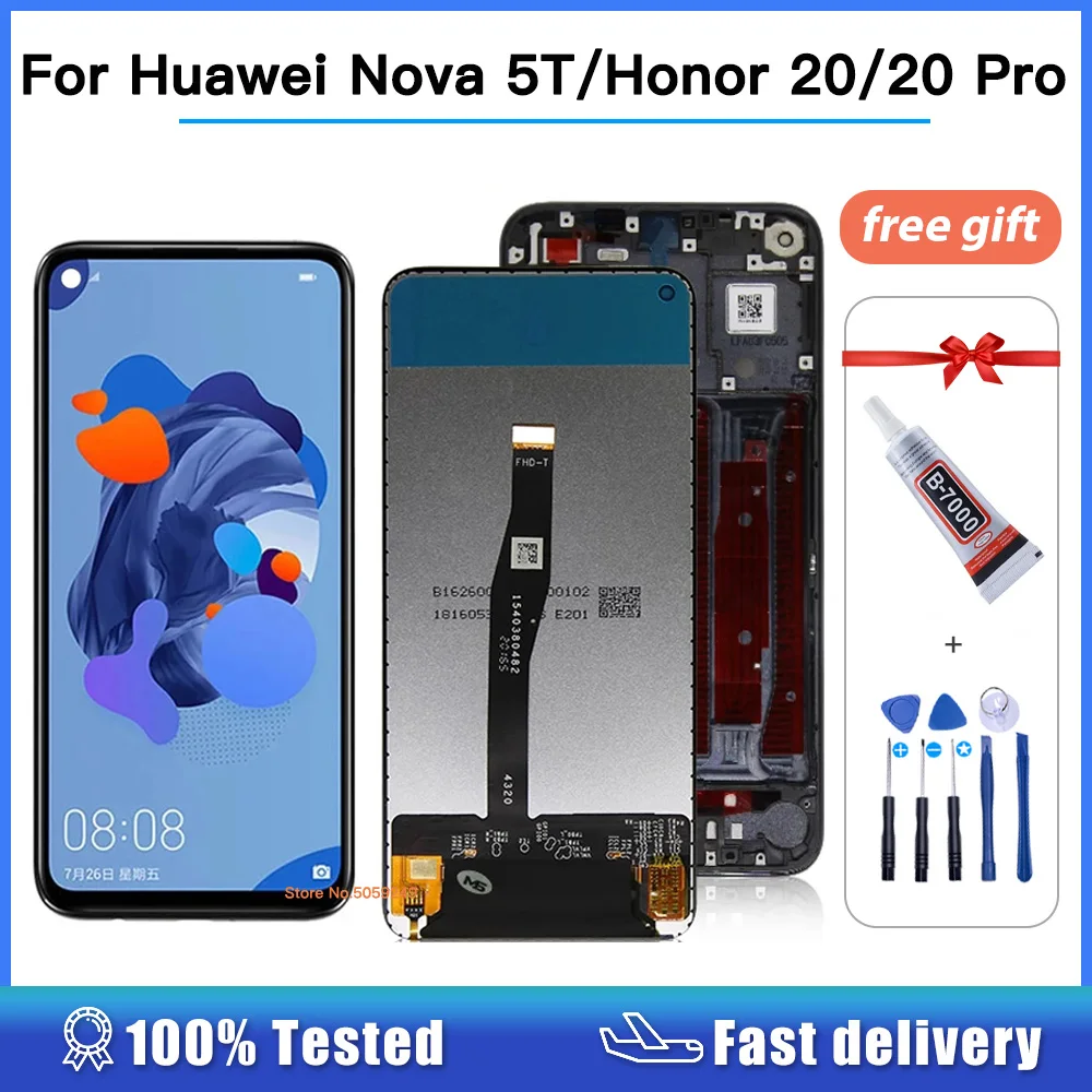 OEM 6.26'' LCD DISPLAY For Huawei Honor 20 Pro nova 5T YAL-L21 Touch Screen Digitizer Assembly LCD Display for honor 20s honor20