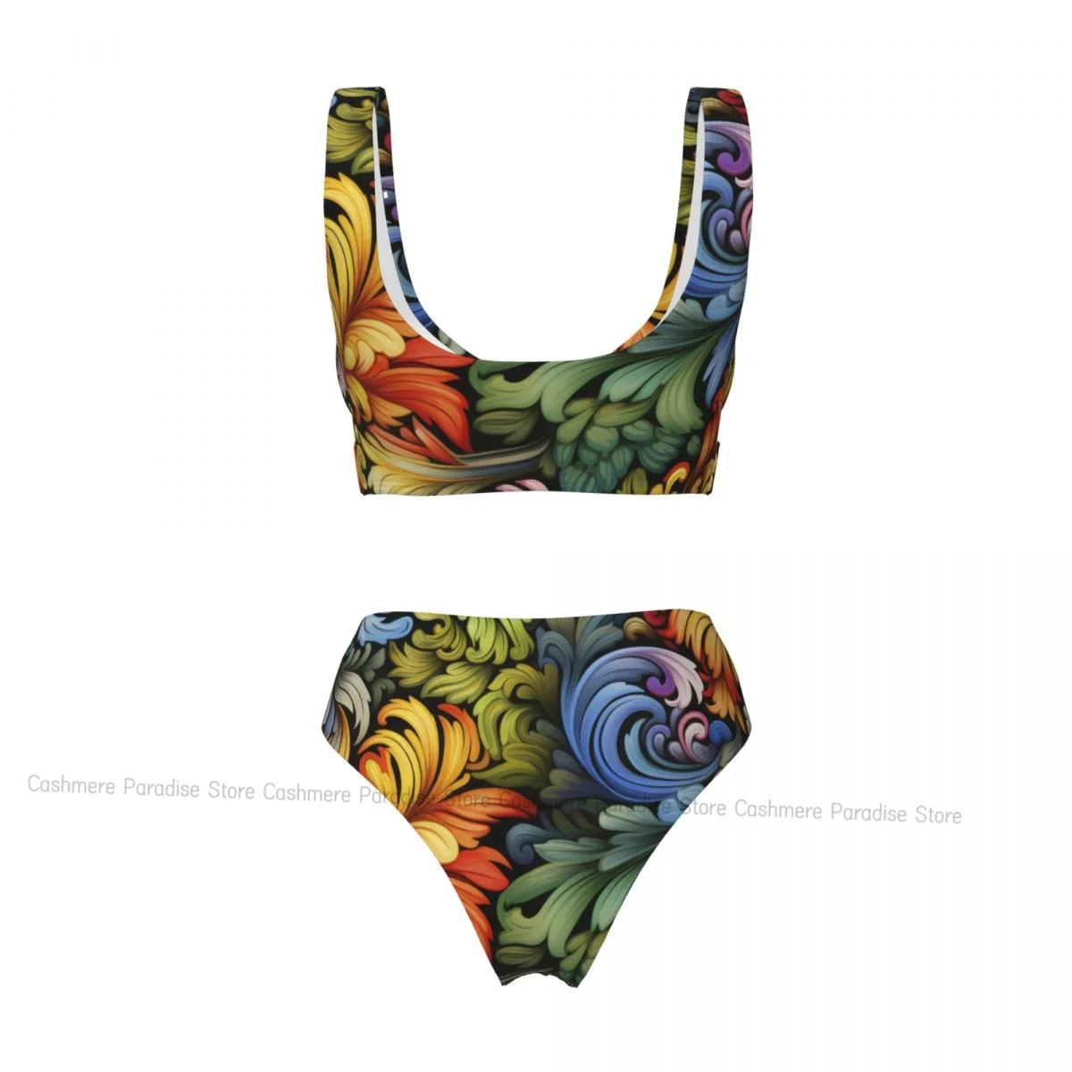 The Push-Up Floral-seamless-pattern Sexy Bikini Women Swimwear Female Swimsuit Swimming Bathing
