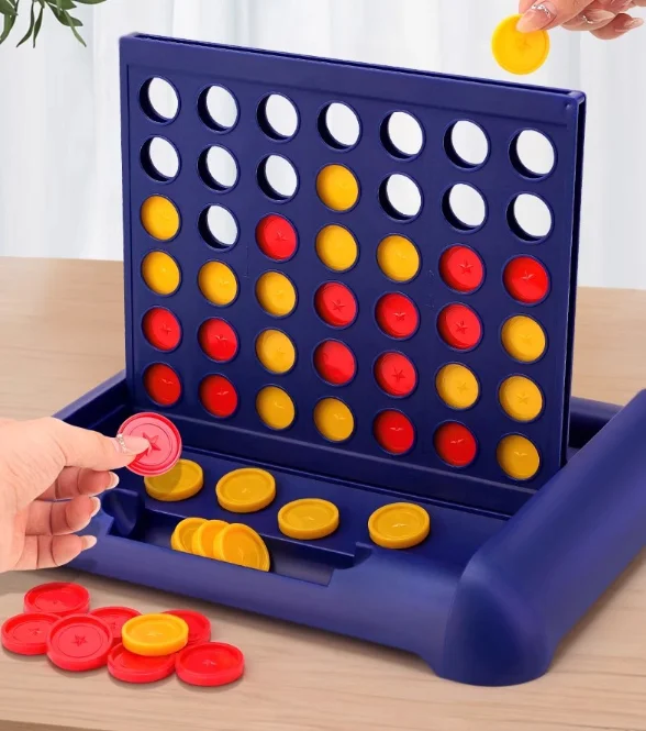 4 in a Row Board Game, Classic Connect 4 Strategy Game, Two Player Parent-child Interactive Desktop Toy for Kids Adults