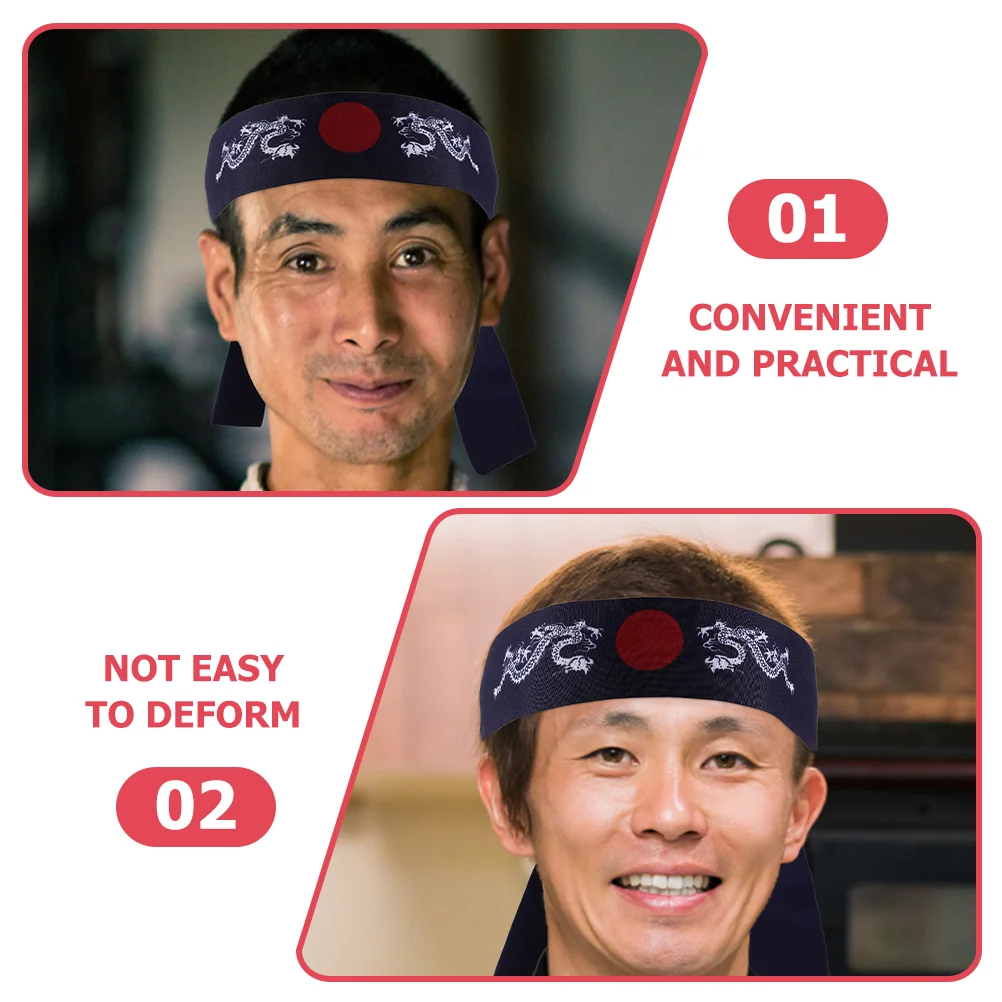 Headband Japanese Chef Sushi Bushido Karate Bandana Hairband Hair Hachimaki headwear Samurai Men Kitchen Costume Supply Bands