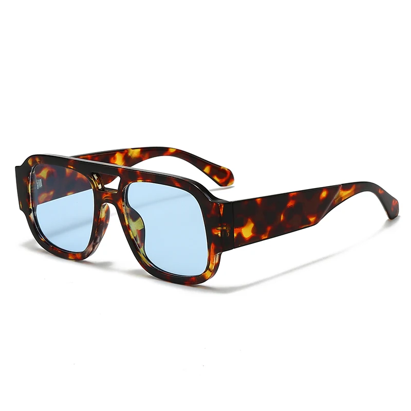 Protective Glasses 1/4 Sets Large Frame Double Bridges Square Sun Glasses Women Candy Color Men Eyeglasses Outdoor Sports Shades image 3