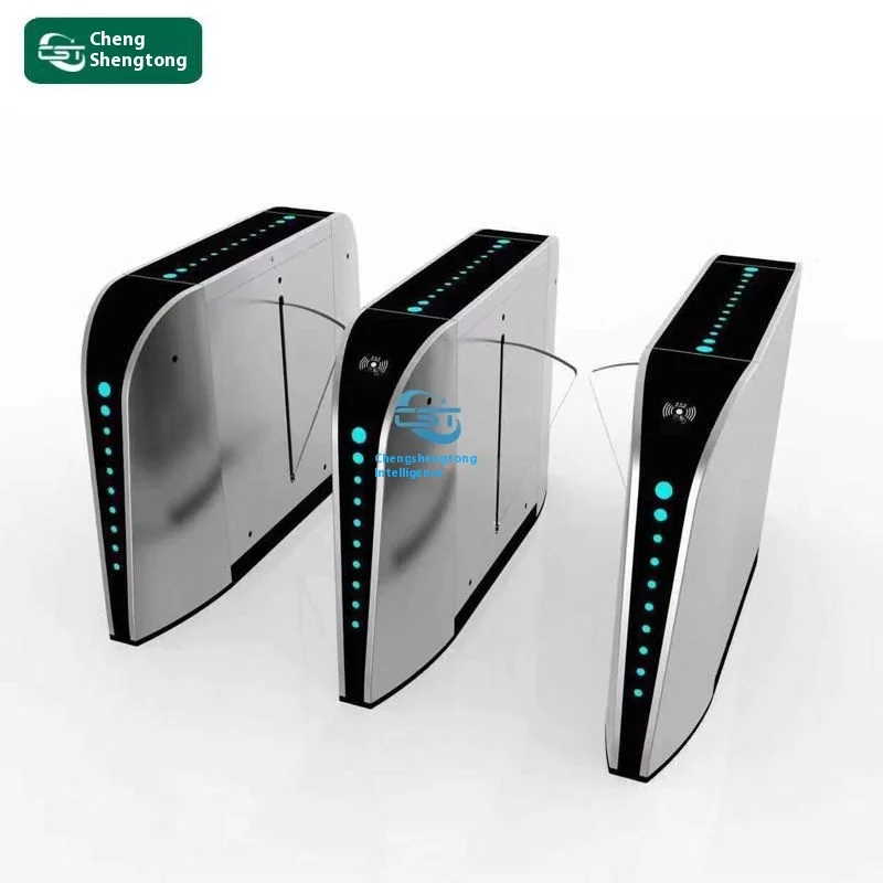 Subway Station Smart Access Control Turnstile System Face Recognition Fingerprint Flap Barrier 304 Stainless Steel
