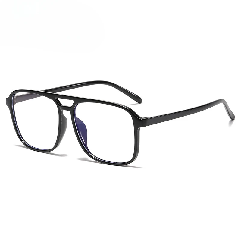 Gafas cuadradas planas para hombre y mujer, lentes con doble haz, antiluz azul, accesorios terminados