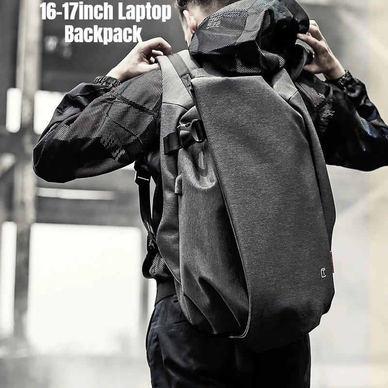 Men 16-17inch Laptop Backpack Waterproof 180 Degree Open Large Capacity Travel Bag USB Charging Sport Bag for Teenager
