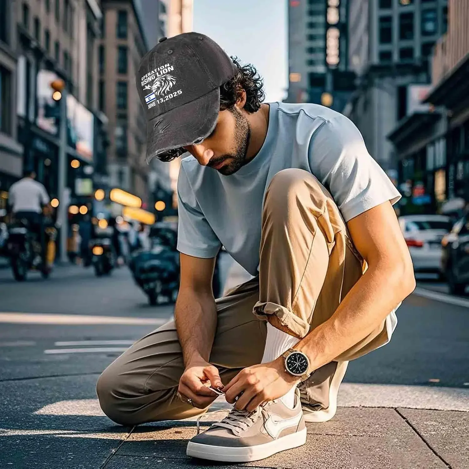 Israel Military Operation Rising Lion 2025 Hat for Womens Funny Washed