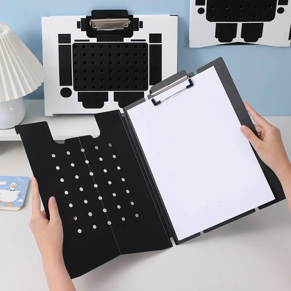 Plastic Robot Shape Paper Clipboard Can Be Vertical Foldable A4 File Folder Large Capacity Test Paper Storage Clip Student