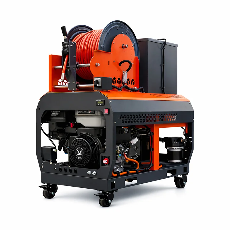 Customized high pressure sewer jetter pipeline flushing machine high flow water jet washing unit for sewer maintenance work