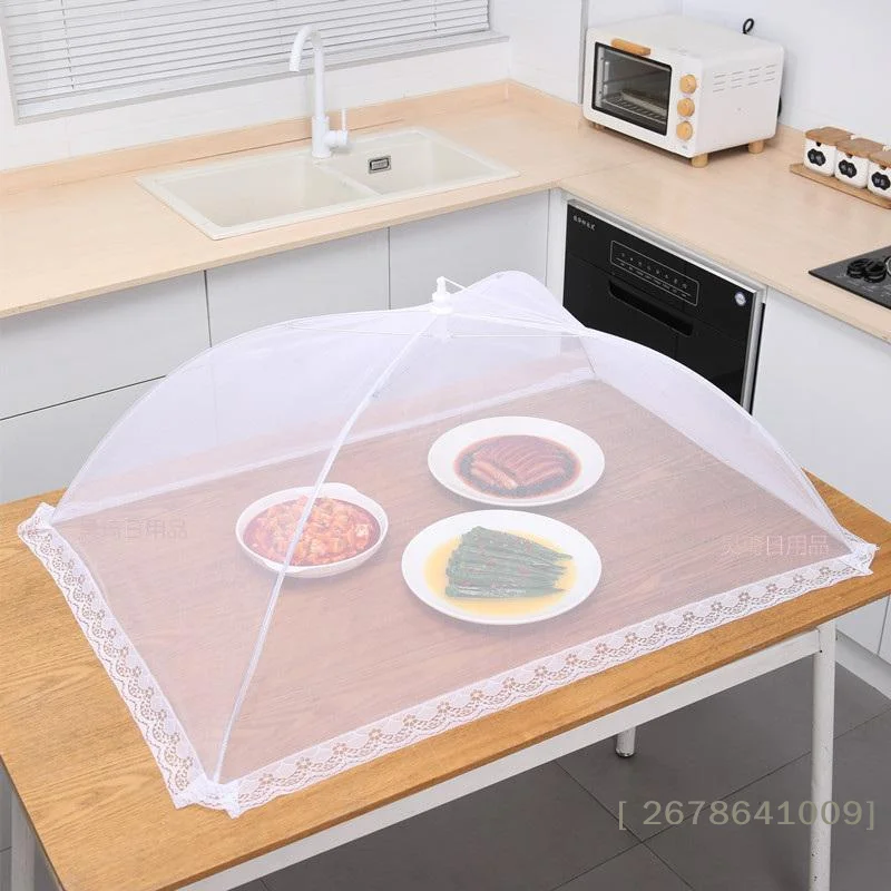 ⚑Food Cover Mesh Folding Washable Flies Tables Cover Insect Proof Protective Dish Covers Home Kitchen Storage Accessaries
