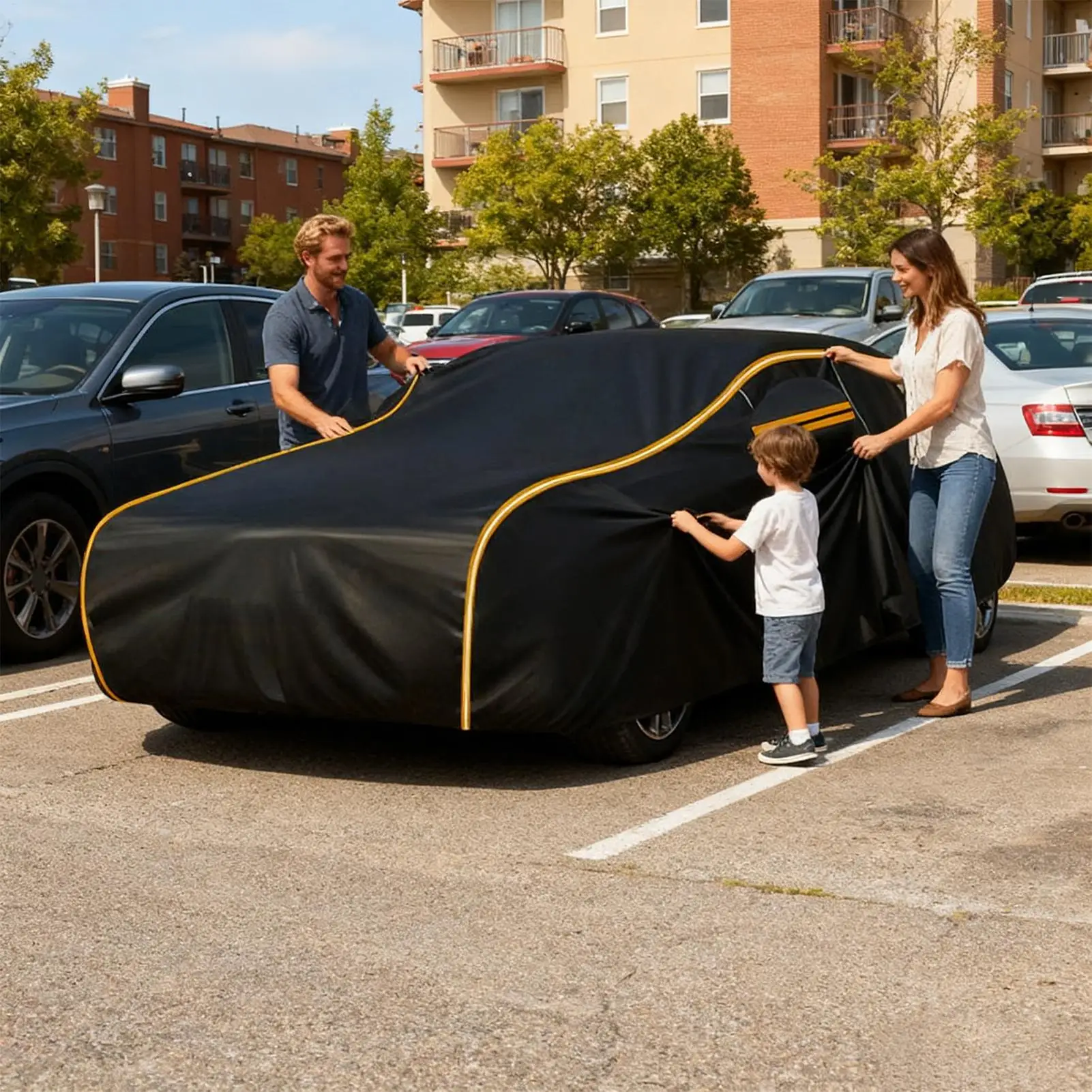 

Outdoor Car Cover Scratch-resistant Oxford Clothing Car Dustproof Cover Full Coverage Cold Weather Car Exterior Cover