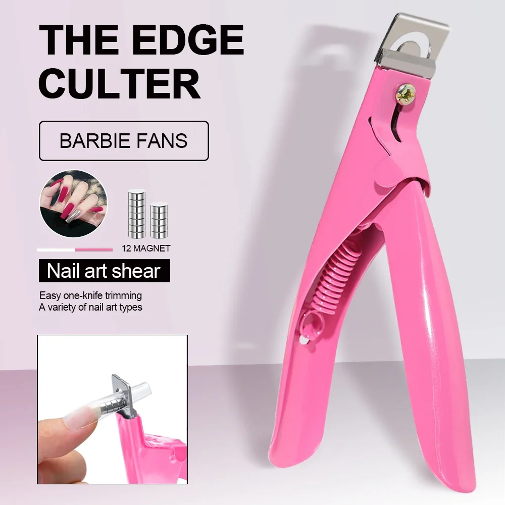 

Acrylic Nail Cutter Stainless Steel Clipper Scissors U Word False Tips Trimmer Manicure Tools Straight Cut Kit With 12pcs Magnet