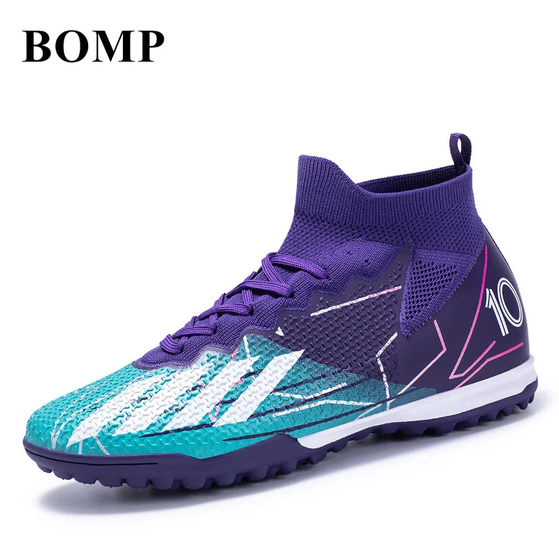 

High Quality Purple Men Football Boots Unisex TF/FG Professional Soccer Shoes Grass Training Soccer Sneakers Man Futsal Shoes