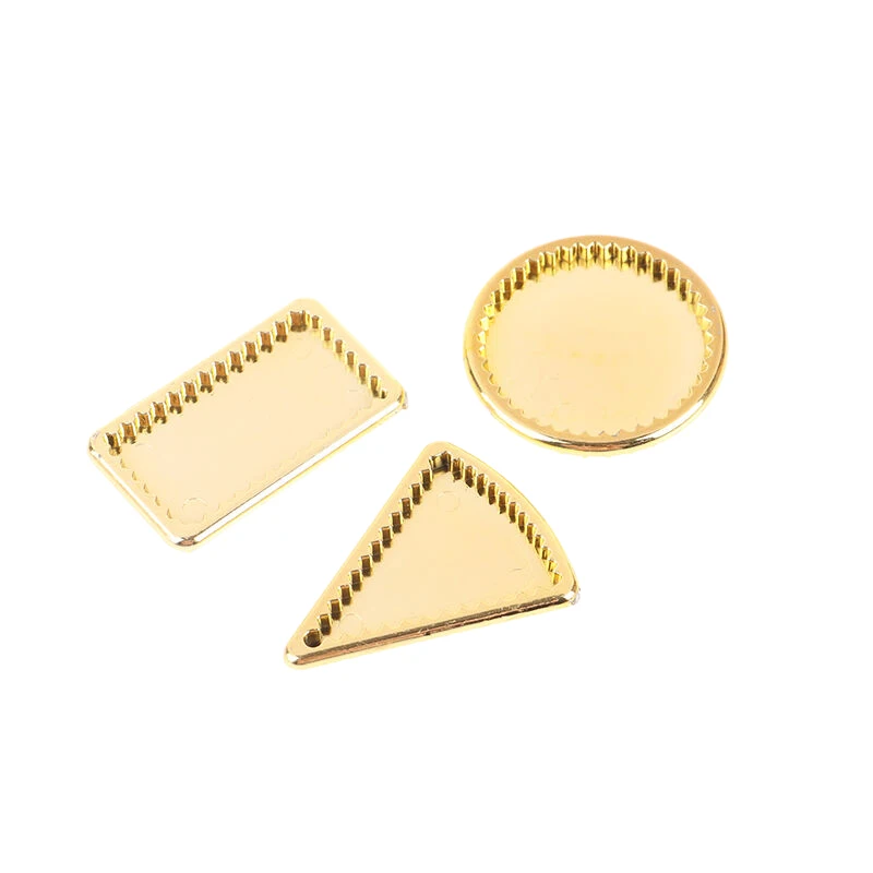 Bandeja de platos dorados para casa de muñecas, modelo de casa de muñecas en miniatura, platos de comida de cocina, accesorios de decoración para casa de muñecas, 1/12