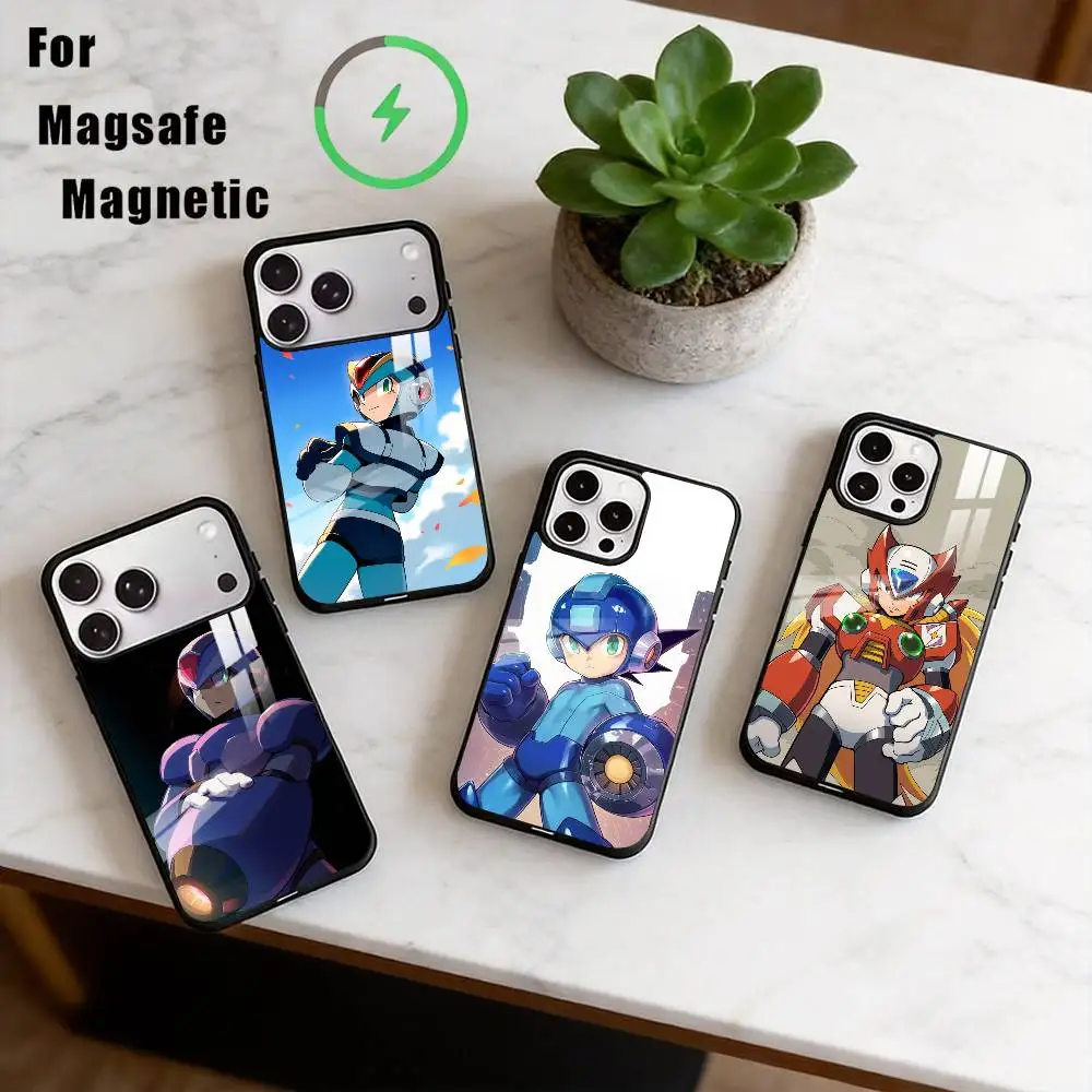 

M-Mega Man Phone Case For iPhone17,16,15,14,13,12,11 Plus,Pro Magnetic with Magsafe Wireless Charging