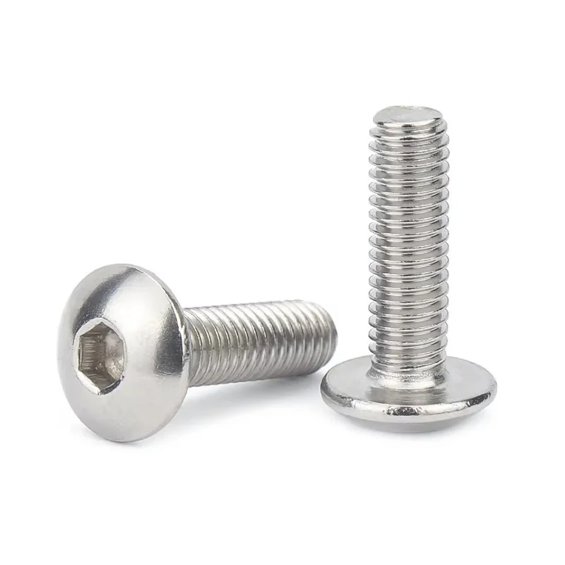 304 Stainless Steel Hexagon Socket Countersunk Head Screw M5 M6 Allen Head Bolt Hardware Fastener Round Head Inner Hexagon Screw