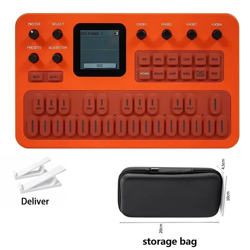 M-VAVE FM-1 FM Synthesizer Portable Digital Synthesizer Battery Powered Synthesizer with Sequencer 6-Op FM 128 Presets Built-in