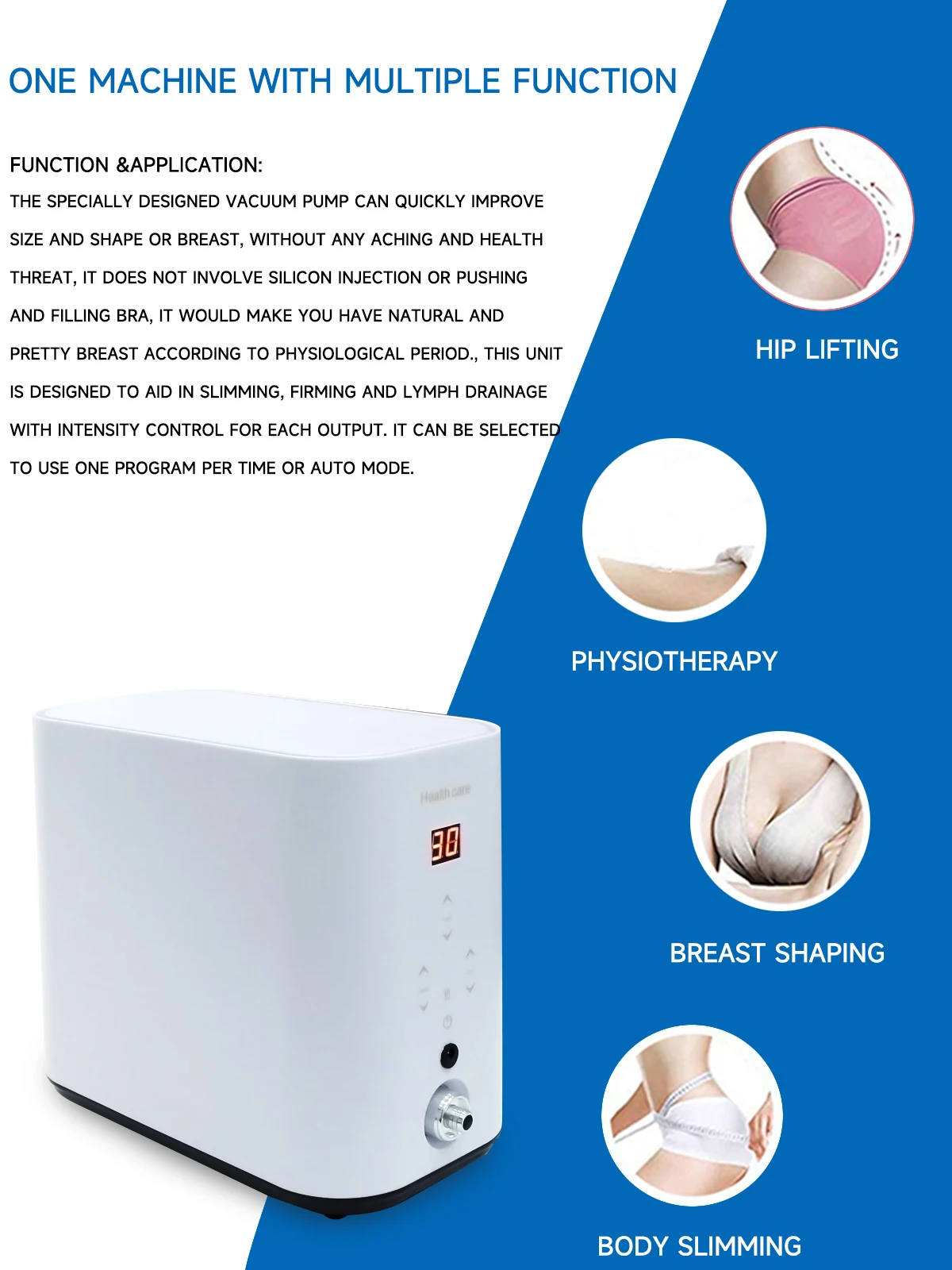 Vacuum Breast Enlargement Buttocks Lifter Pump Cup Massager Spider Vacuum Massage Therapy Machine Heating Therapy for Sculpting