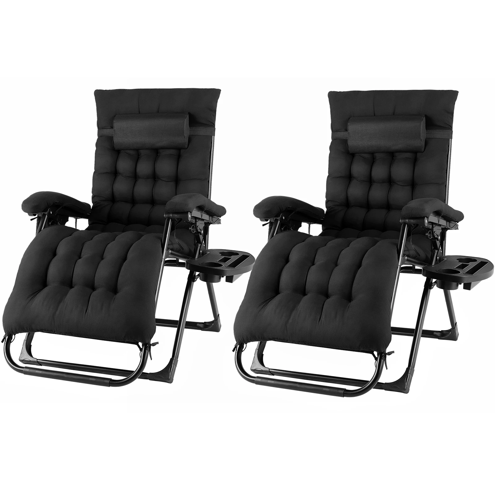 AuAg Opvouwbare Zero Gravity Lounge Chair Plus Size Ligstoelen Katoenen Kussen voor Tuin Buitenterras Ligstoel Belasting 160kg